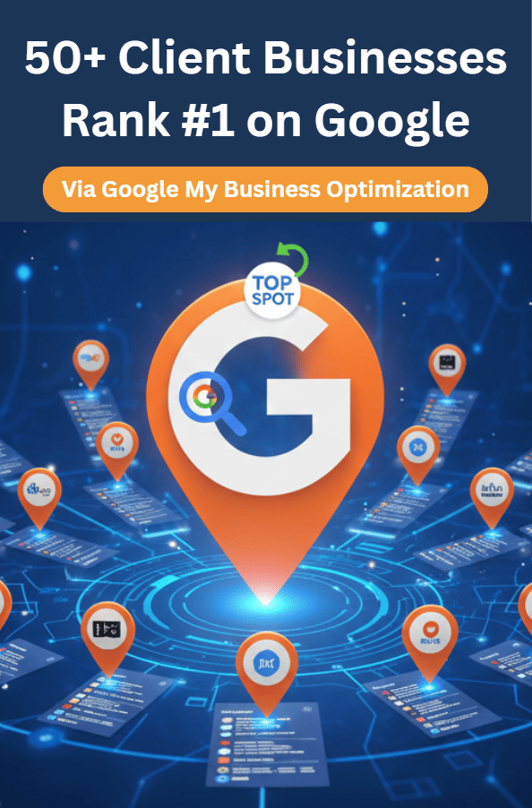 50+ client businesses ranking #1 on Google through Google My Business optimization and local SEO strategy.